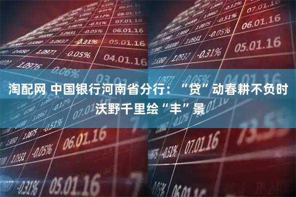 淘配网 中国银行河南省分行：“贷”动春耕不负时 沃野千里绘“丰”景
