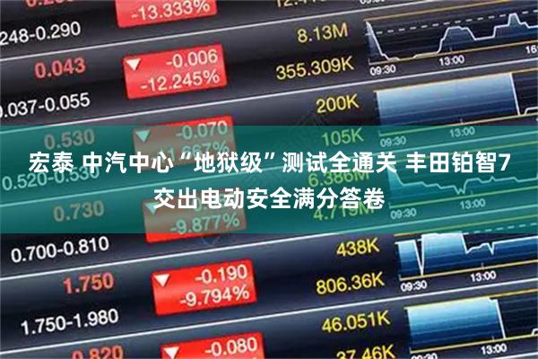 宏泰 中汽中心“地狱级”测试全通关 丰田铂智7交出电动安全满分答卷
